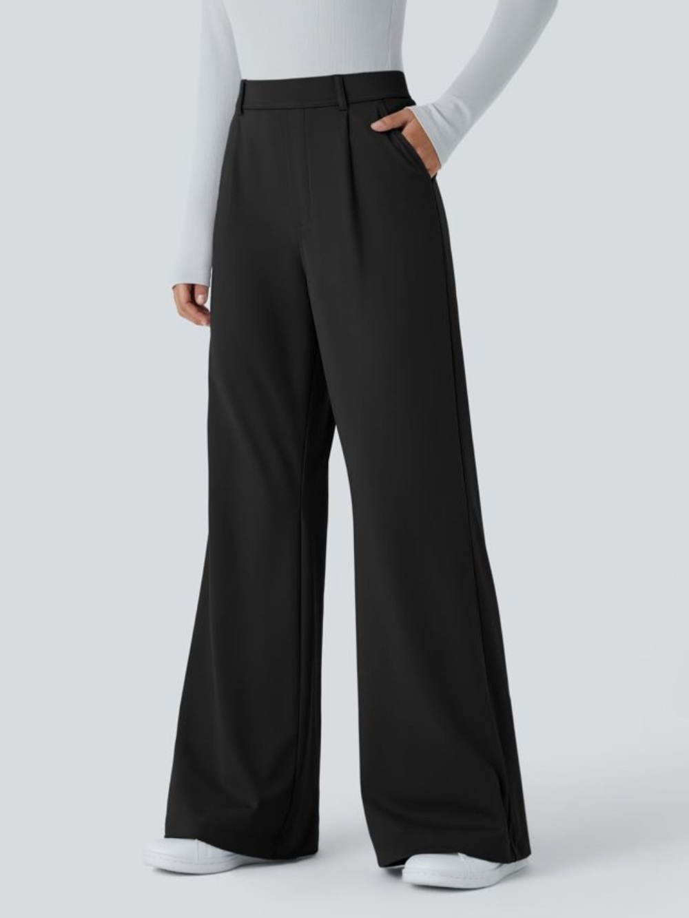 Halara Flex™ DayStretch High Waisted Wide-Leg Pocket Work Pants, Lg tall
